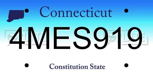 4MES919 Connecticut License Plate