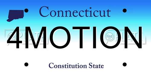 4MOTION Connecticut License Plate