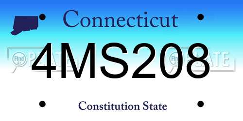 4MS208 Connecticut License Plate