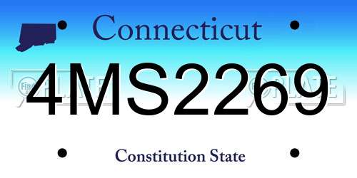 4MS2269 Connecticut License Plate