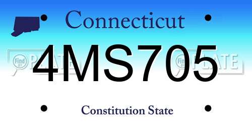 4MS705 Connecticut License Plate