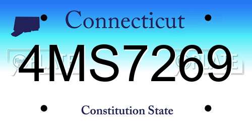 4MS7269 Connecticut License Plate