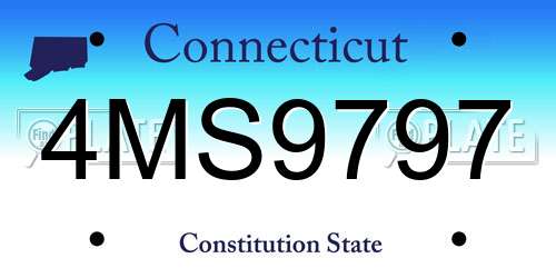 4MS9797 Connecticut License Plate