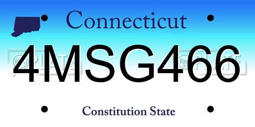 4MSG466 Connecticut License Plate