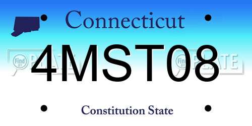 4MST08 Connecticut License Plate