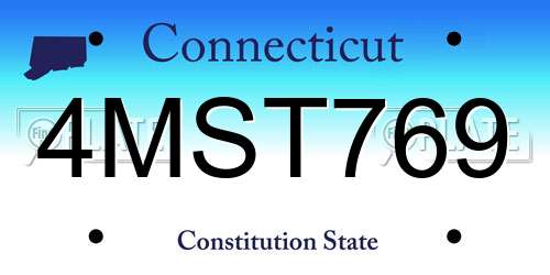 4MST769 Connecticut License Plate