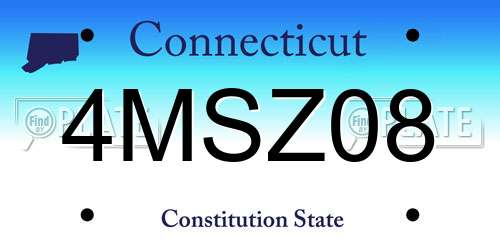 4MSZ08 Connecticut License Plate