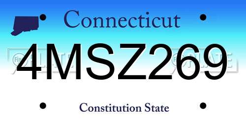 4MSZ269 Connecticut License Plate