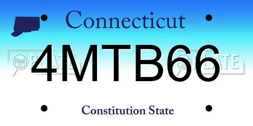 4MTB66 Connecticut License Plate