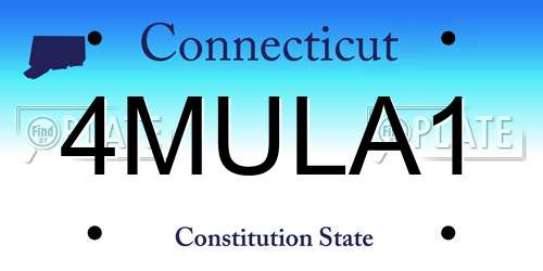 4MULA1 Connecticut License Plate