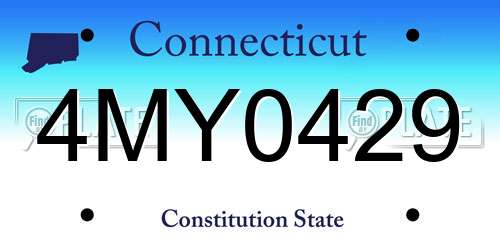 4MY0429 Connecticut License Plate