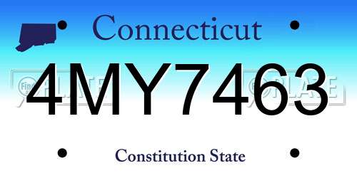 4MY7463 Connecticut License Plate