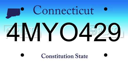4MYO429 Connecticut License Plate