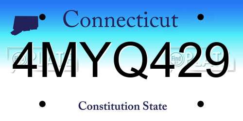 4MYQ429 Connecticut License Plate