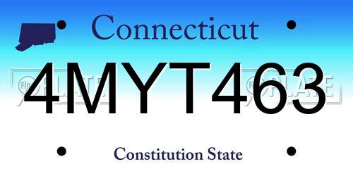 4MYT463 Connecticut License Plate