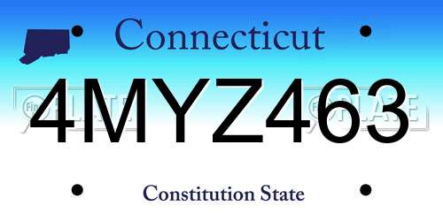 4MYZ463 Connecticut License Plate