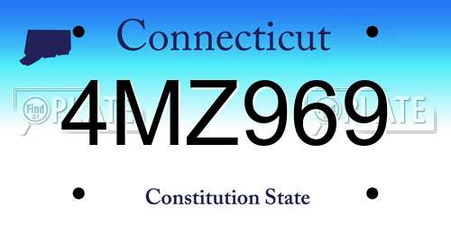4MZ969 Connecticut License Plate