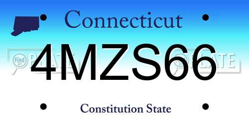 4MZS66 Connecticut License Plate