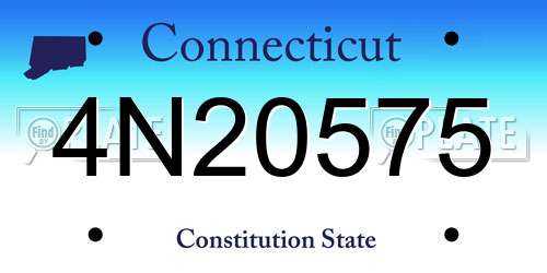 4N20575 Connecticut License Plate