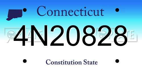 4N20828 Connecticut License Plate