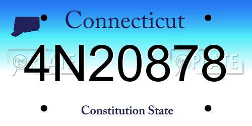 4N20878 Connecticut License Plate