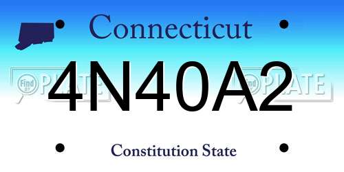 4N40A2 Connecticut License Plate