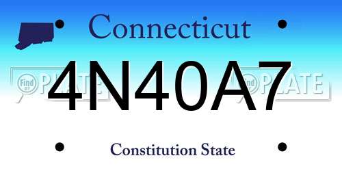 4N40A7 Connecticut License Plate