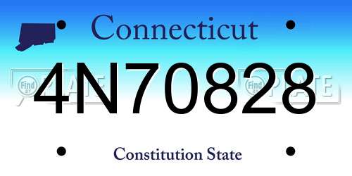 4N70828 Connecticut License Plate