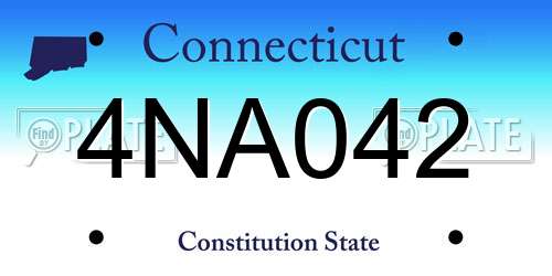 4NA042 Connecticut License Plate