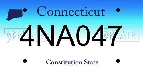 4NA047 Connecticut License Plate