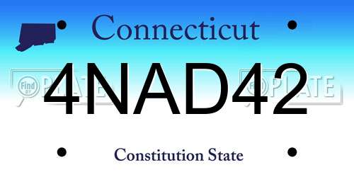 4NAD42 Connecticut License Plate