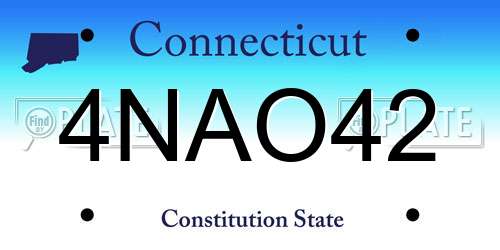 4NAO42 Connecticut License Plate