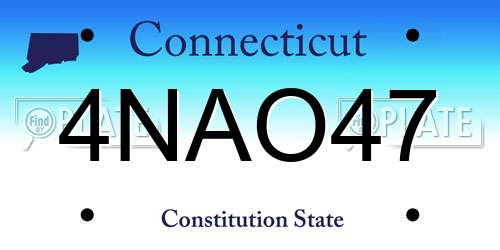 4NAO47 Connecticut License Plate