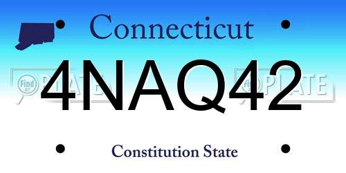 4NAQ42 Connecticut License Plate
