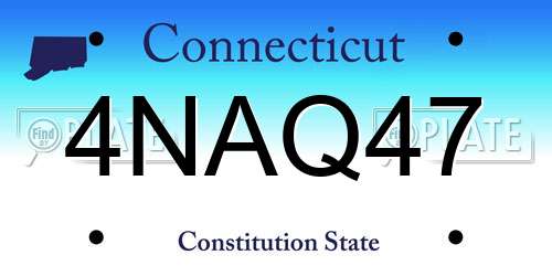 4NAQ47 Connecticut License Plate