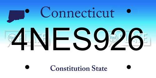 4NES926 Connecticut License Plate