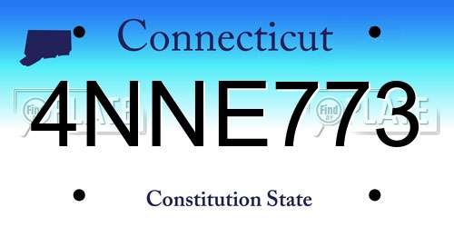 4NNE773 Connecticut License Plate