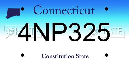 4NP325 Connecticut License Plate