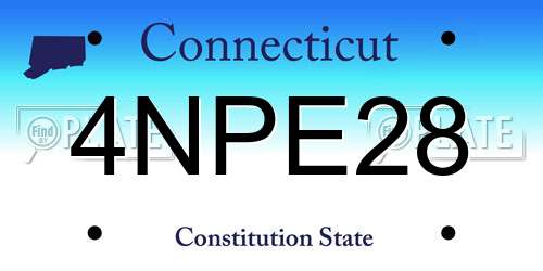 4NPE28 Connecticut License Plate