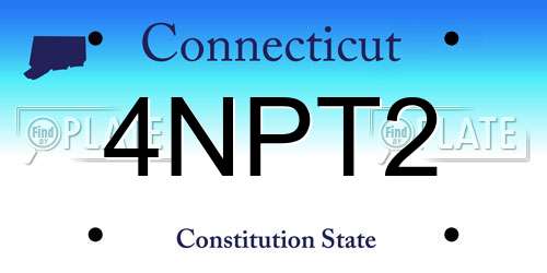 4NPT2 Connecticut License Plate