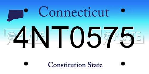 4NT0575 Connecticut License Plate