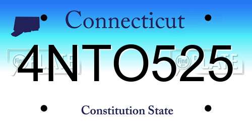 4NTO525 Connecticut License Plate