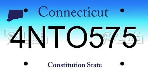 4NTO575 Connecticut License Plate