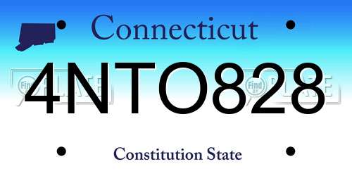 4NTO828 Connecticut License Plate