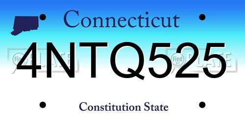4NTQ525 Connecticut License Plate
