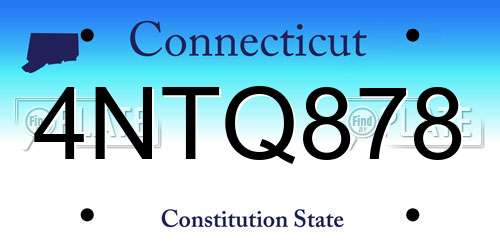 4NTQ878 Connecticut License Plate