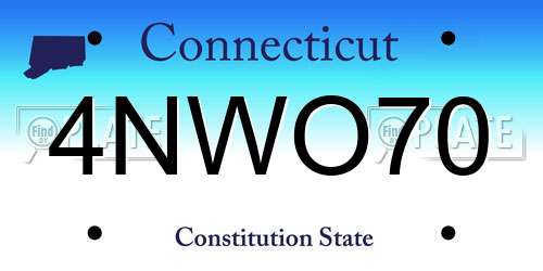 4NWO70 Connecticut License Plate