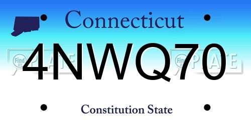 4NWQ70 Connecticut License Plate