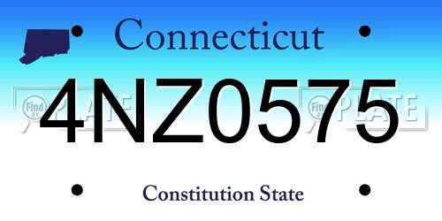 4NZ0575 Connecticut License Plate