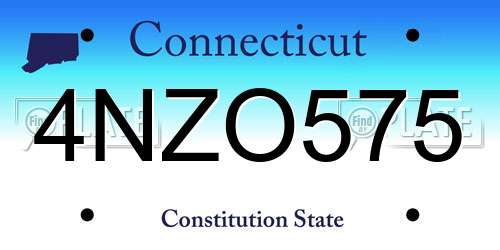 4NZO575 Connecticut License Plate
